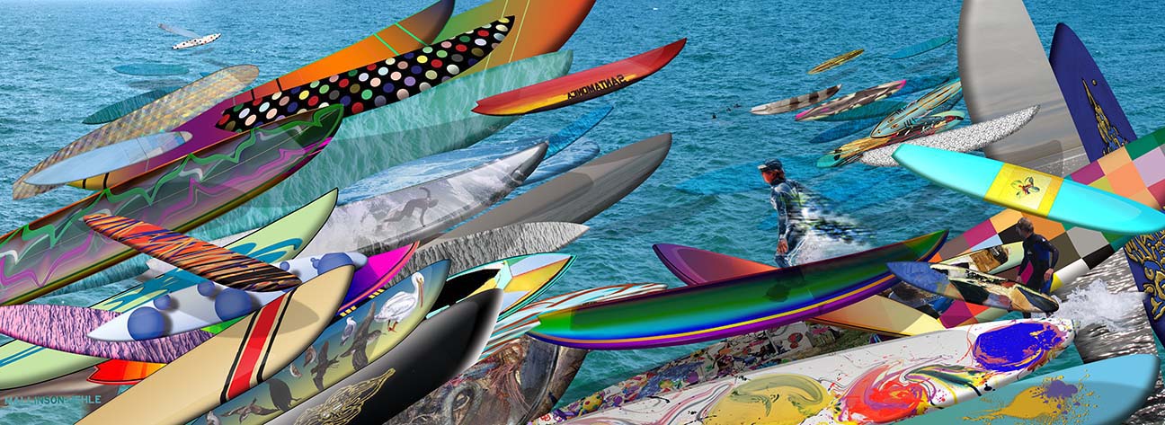 Surf Culture, digital photo collage, 99x37