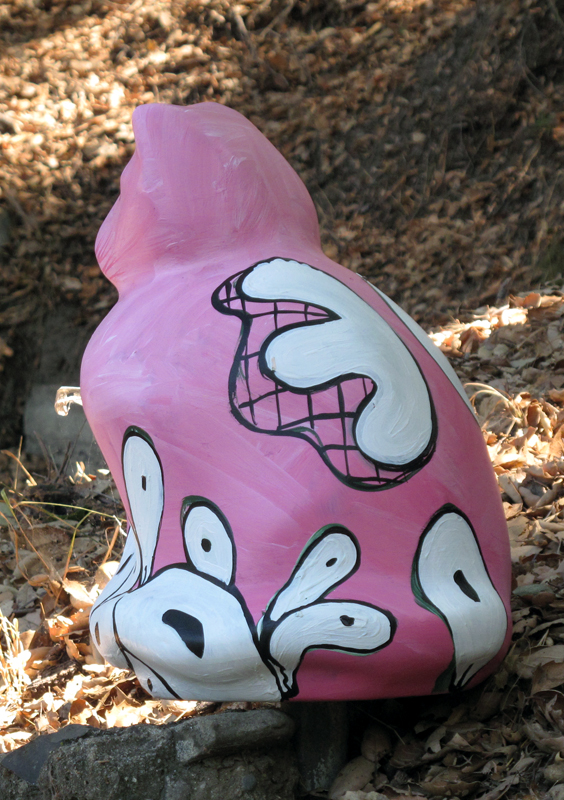 pink pussy, fiberglass, paint, 18in high